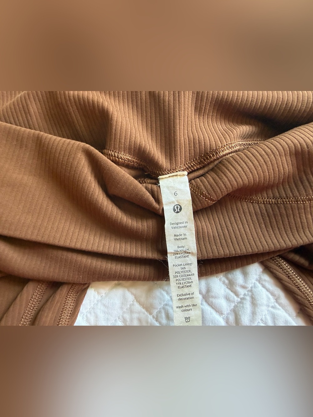 Lululemon: Ribbed High-Waist Leggings - Chestnut Brown - Picture 5 of 10
